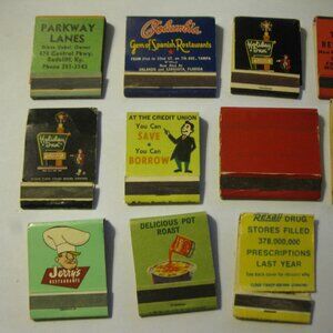 lot of old vintage Front Strike matchbooks, variety